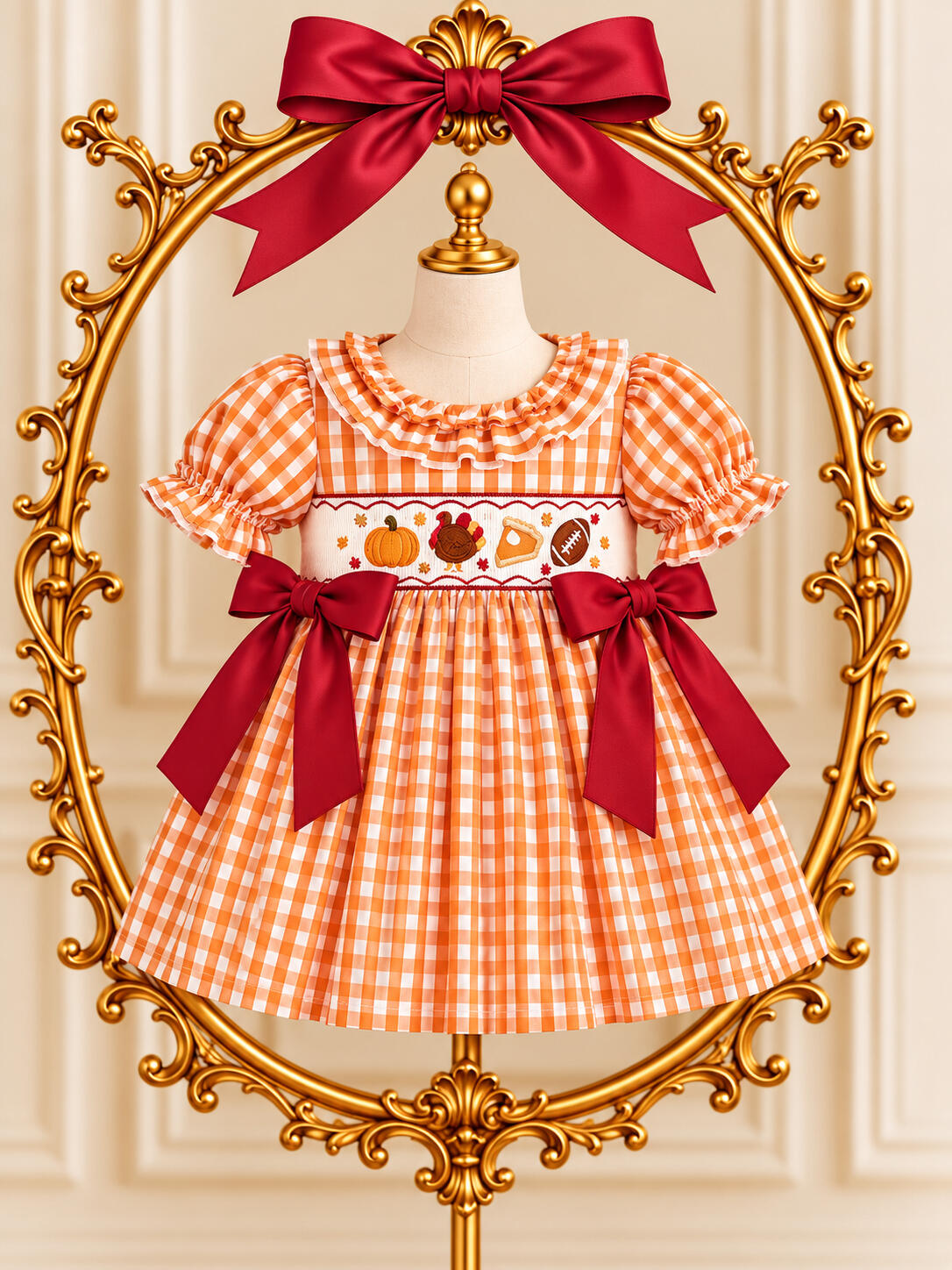 pink tree bows dress