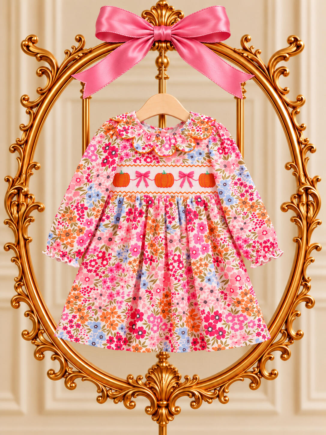pink tree bows dress